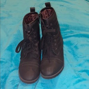 Black combat boots